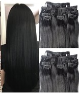 18&quot;,20&quot;,22&quot;,24&quot; 100% REMY Human Hair Extensions 7Pcs Clip in  #1 Jet Black - $79.19+