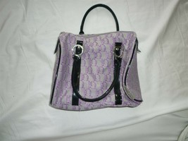 CUTE PURPLE CANVAS MATRIX HANDBAG PURSE - $8.00