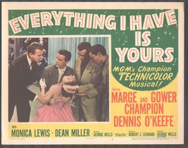 Everything I Have is Yours 11x14 Lobby Card #3 Dennis O&#39;Keefe Gower Champion - £18.96 GBP