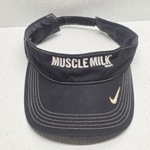 Nike Golf Muscle Milk Black Visor Hat Hook &amp; Loop Adjustable - $369.78 MXN