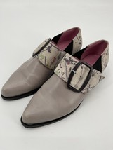 Oren Veksler Giovanni Shoes Sz 37 Gray Printed Leather Pointed Toe Monk ... - £57.67 GBP