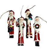 Santa Ornaments Lot of 4 Tall Slender Christmas List Wreath Toy Gift Bag... - €10,09 EUR