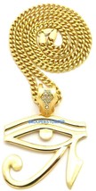  Eye Of Ra Necklace New Pendant 24 Inch Cuban Chain Egyptian Horus - £12.75 GBP