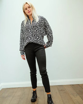 Isabel Marant Etoile Women Catchelae Abstract Print Smocked Shirt Tunic Top L 38 - £103.91 GBP