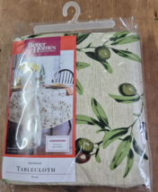 Olive Branch Vinyl Tablecloth 52&quot; x 70&quot; Better Homes &amp; Gardens Tuscan Retired - $14.20