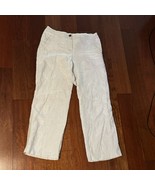 Chico’s Size 1.5 100% Linen Pants Beige Straight Leg Women&#39;s M Casual Beach - $25.72