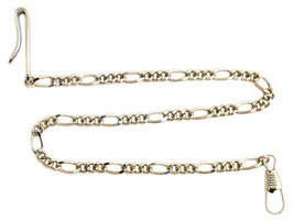 1  POCKET WATCH CHAINS STAINLESS silver tone CLASP  RING CLIP NEW - $16.25