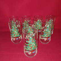 Luminarc Christmas Tree Drinking Glasses VINTAGE holiday tumblers Set of 8 - £46.22 GBP