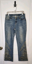 Size 10 Boston Proper Gold Studded Jeans - $18.70