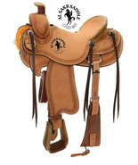 Hand-carved  Western Rough out Ranch cutter Horse Saddle with tack set f... - $335.76+