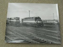 Vintage B&amp;W Train Photograph 11x14 Three Locomotives in Yard - £14.98 GBP