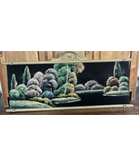 Vintage  X-Large Black Velvet Scenic Painting, Wood Frame 48x 21.5” - $109.78 CAD
