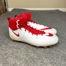 Nike Mens Football Cleat 15 White Red Shoe Lacrosse Force Savage Pro TD Sport F6 - £30.84 GBP