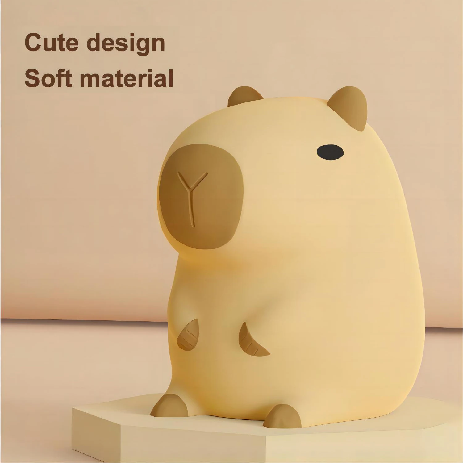 Cute Cartoon Capybara Silicone Night Light USB Rechargeable Timing Dimmi... - $22.32+