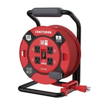 CRAFTSMAN Heavy Duty Retractable Extension Cord, 50 feet with 4 Outlets ... - $101.99