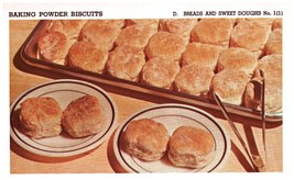 Vintage 1950 Baking Powder Biscuits Print Cover 5x8 Crafts Food Decor - $9.99