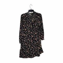 Old Navy Sheer Dress Size Medium Black Floral Pattern Womens Lined Polyester - £15.81 GBP
