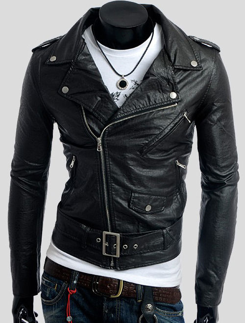 Black Women's Motorbike Leather Jacket Brando Shoulder Epaulets Belted Waist