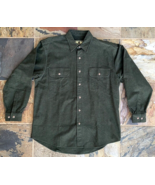 Field &amp; Stream Chamois Shirt Mens L Green Heavyweight Flannel - Clean! - $24.31
