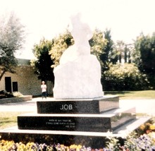 1984 Job Statue Photograph Crystal Cathedral Grounds Garden Grove Califo... - $19.99