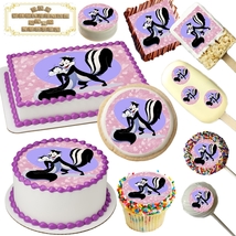  Pepe Le Pew &amp; Penelope My Sweet Amour Edible Toppers - £9.38 GBP