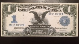 Reproduction $1 Bill Silver Certificate 1899 Lincoln &amp; Grant, &quot;Black Eagle&quot; Copy - £3.18 GBP