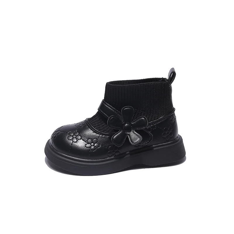 Korean Style Simple Girls So Boots Children&#39;s  Flowers Sweet  Short Boots 2024 N - £178.92 GBP