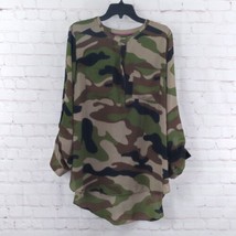 Gibson Latimer Top Womens XL Camo Roll Tab Sleeve Pockets Casual Tunic - £12.78 GBP