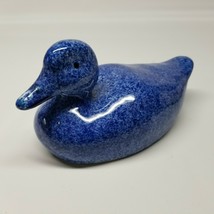 Vintage Pier 1 Imports Cobalt Blue Modeled Ceramic Duck - $16.71