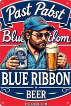 Pabst Blue Ribbon Beer Retro Vintage Sign 8x12 inches  Mancave Garage p - $452.20 MXN
