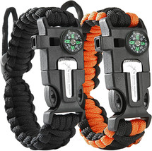 ELK Paracord Survival Bracelets - Loud Whistle, Knife and Fire Starter (2 Pack) - £11.18 GBP