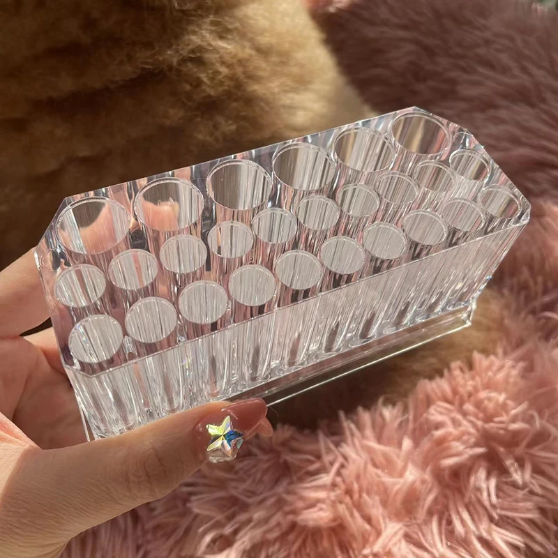 Nail Brushes Storage Box Acrylic Clear Holder Organizer Beauty Container... - £43.43 GBP