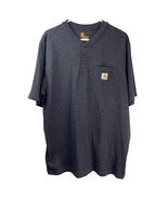 Carhartt Mens Henley Shirt Size L Original Fit Dark Gray Short Sleeves C... - £19.55 GBP