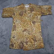 Secret Treasure Robe Womens M Brown Short Sleeve VNeck Floral Polyester - £20.55 GBP