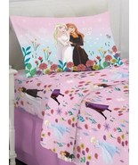 New Disney&#39;s Frozen 3-Piece &quot;Enchanted Spirit&quot; Twin Sheet Set Elsa - $27.73