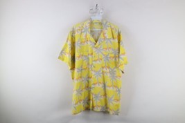 Vtg 70s Streetwear Mens Large Distressed Palm Tree Camp Collar Button Shirt USA - £33.28 GBP