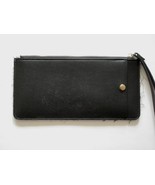Women&#39;s Wallet Wristlet Clutch Black Pebbled Texture Top Zip - $9.89