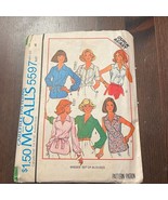 McCall’s 5597 Vintage Buttoned and Pullover Blouse Pattern 1977 - $11.73 CAD