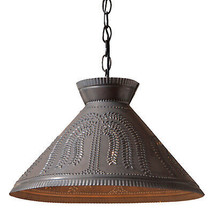Roosevelt Punched Tin Pendant Shade Light Fixture  Willow Kettle Black - $134.95