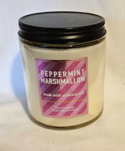 White Barn Candle 7 oz Peppermint Marshmallow Essential Oils New - $21.99