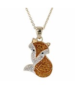 Crystal Kingdom Gold Tone Fox Pendant Necklace 15-17&quot; Chain in Jewelry B... - £11.59 GBP