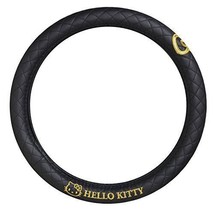 Hello Kitty Car Handle Cover Black Gold KT488 Steering 36 - 37cm Seiwa Japan - £30.28 GBP