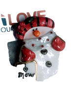 Ship N 24 Hour. Vintage-Resin  Christmas Snowman Brooch. - £26.76 GBP