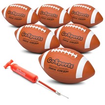 GoSports Rubber Footballs - 6 Pack of Youth Size Balls with Pump &amp; Carry... - $83.99