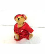 American Girl Miss AG Bear 1994 Red Satin Holiday PJ&#39;s Jointed Arms &amp; Le... - $686.15 MXN