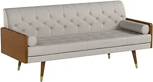 Christopher Knight Home Aidan Mid Century Modern Tufted Fabric Sofa, Beige - $679.99
