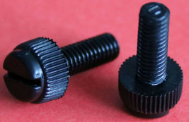 6 count M4 x 12mm =7/16&quot; long Knurled Black PLASTIC (Nylon) Thumb Screws sloTTed - £12.85 GBP