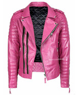 Chaqueta acolchada de cuero de piel de cordero real rosa elegante para h... - €93,09 EUR+ Chaqueta acolchada de cuero de piel de cordero real rosa elegante para h... - €93,09 EUR+