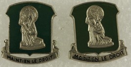 Vintage Us Military Dui Insignia Pin Set Mainien Le Droit 122 Maint Bn - $12.35
