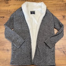 Abercrombie &amp; Fitch XS Soft AF Long Sleeve Blue White Sherpa Cardigan Ja... - $23.15